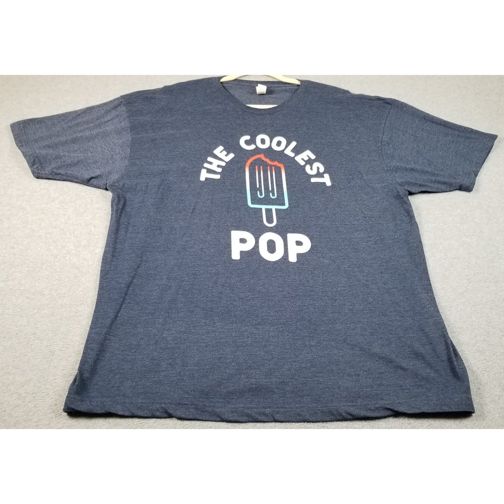 Tultex T-Shirt Men XXL XXL Blue The Coolest Pop Popsicle Fathers Day Graphic Tee